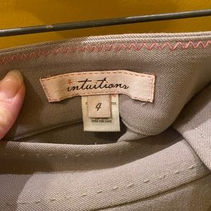 Intuitions skirt taupe/pink stitch, Anthropologie.